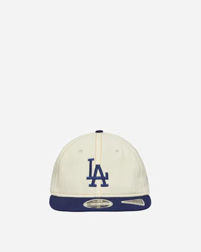 New Era La Dodgers Chrome Denim Retro Crown 9fifty Strapback Cap In White