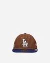 New Era La Dodgers Three Looms X Mlb Wool Pinstripe 9fifty Cap Dark In Brown