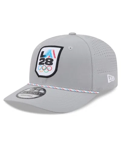 New Era La28 9seventy Adjustable Rope Perforated Baseball Cap In Gray