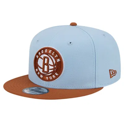 New Era Light Blue/brown Brooklyn Nets 2-tone Color Pack 9fifty Snapback Hat