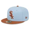 NEW ERA NEW ERA LIGHT BLUE/BROWN CHICAGO WHITE SOX SPRING COLOR BASIC TWO-TONE 59FIFTY FITTED HAT