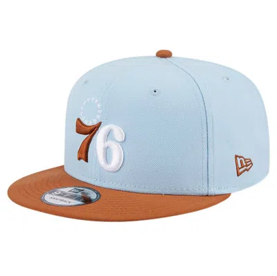 New Era Light Blue/brown Philadelphia 76ers 2-tone Color Pack 9fifty Snapback Hat