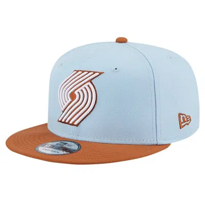 New Era Light Blue/brown Portland Trail Blazers 2-tone Color Pack 9fifty Snapback Hat