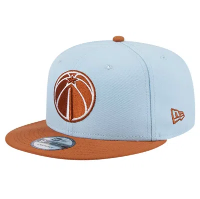 New Era Men's Light Blue/brown Washington Wizards 2-tone Color Pack 9fifty Snapback Hat