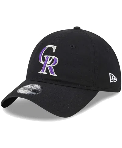 New Era Babies' Little Boys And Girls  Black Colorado Rockies Team 9twenty Adjustable Hat