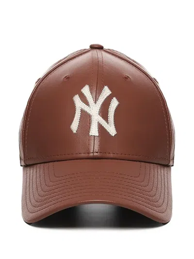 New Era Logo-embroidered Leather Baseball Cap