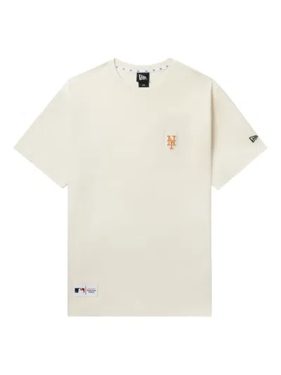 New Era Logo-patch Cotton T-shirt In Neutral
