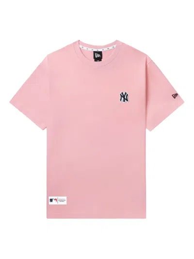 New Era Logo-patch Cotton T-shirt In Pink