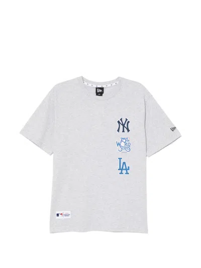 New Era Logo-embrodiered T-shirt In Gray