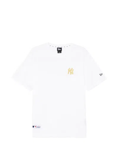 New Era Logo-embroidered Crew Neck T-shirt In White