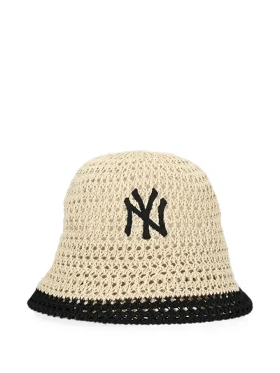 New Era Logo-embroidered Knitted Bucket Hat In Neutral