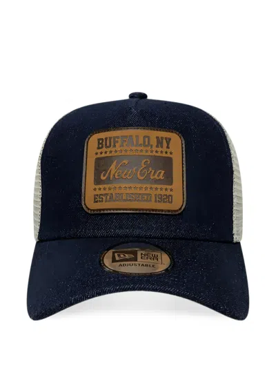 New Era Logo-patch Mesh-panel Trucker Cap In Blue