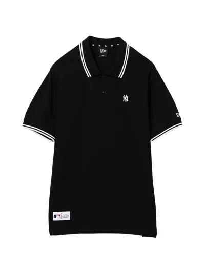 New Era Logo-patched Short-sleeve Polo Shirt In Black