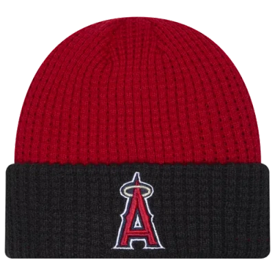 New Era Los Angeles Angels  Angels Waffled Knit Hat In Red/white