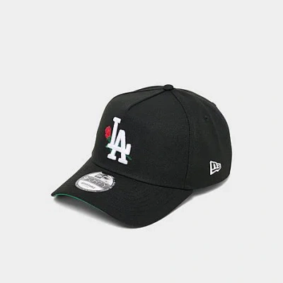 New Era Los Angeles Dodgers Mlb Flower 9forty A-frame Snapback Hat In Black