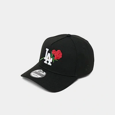New Era Los Angeles Dodgers Mlb Rose 9forty A-frame Snapback Hat In Black