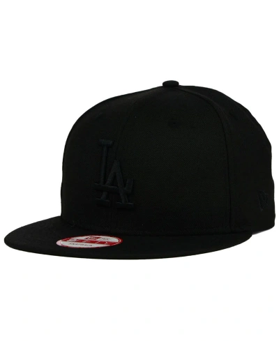 New Era Los Angeles Dodgers Triple Black 9fifty Snapback Cap In Black,black