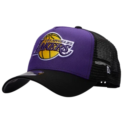 New Era Los Angeles Lakers  Lakers 9forty A-frame Trucker In Purple/black