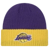 New Era Los Angeles Lakers  Lakers Waffled Knit Hat In Yellow/purple