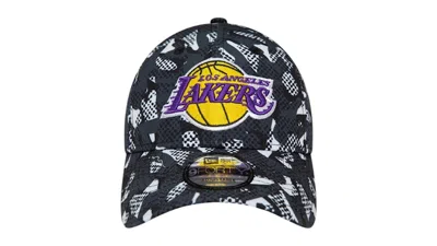 Pre-owned New Era Los Angeles Lakers Seasonal Print 9forty Cap (ss25) In Black