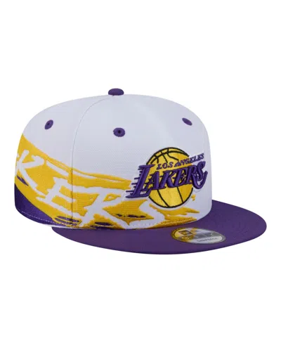 New Era Los Angeles Lakers Swept 9fifty Snapback Flat-bill Baseball Cap In White