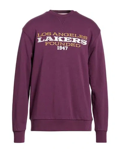 New Era Man Sweatshirt Plum Size S Cotton, Polyester In Purple