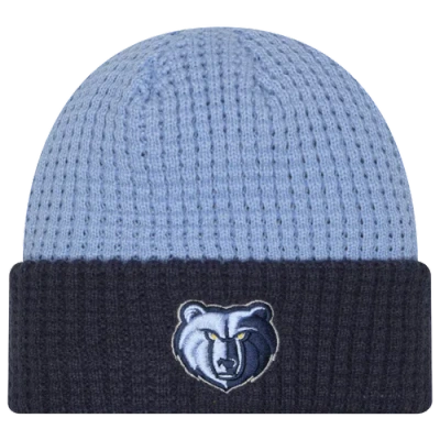 New Era Memphis Grizzlies  Grizzlies Waffled Knit Hat In Blue/black