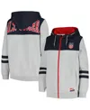 New Era Men's 5th & Ocean By  Gray Uswnt Throwback Full-zip Hoodie In Gray