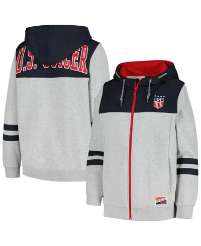 New Era Men's 5th & Ocean By  Gray Uswnt Throwback Full-zip Hoodie