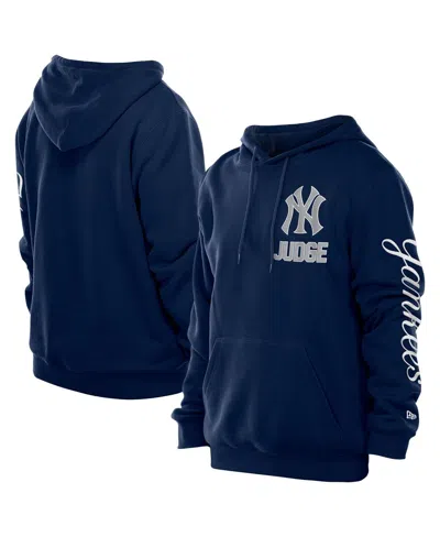 New Era Men's Aaron Judge Navy New York Yankees Design Lab Pullover Hoodie In Blue