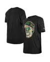 New Era Men's And Women's Black Milwaukee Bucks Sugar Skull T-shirt In Black