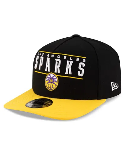 New Era Men's And Women's Black/gold Los Angeles Sparks 2025 Wnba Draft A-frame 9fifty Snapback Hat