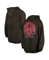 New Era Men's And Women's Charcoal Chicago Bulls Oversized Essentials Pigment Wash Fleece Pullover Hoodie In Brown