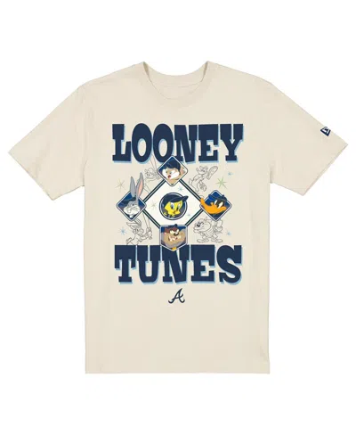 New Era Men's And Women's Cream Atlanta Braves Looney Tunes T-shirt In Neutral
