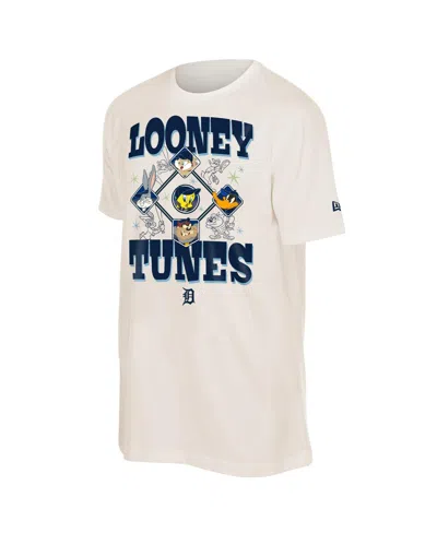 New Era Men's And Women's Cream Detroit Tigers Looney Tunes T-shirt In Yellow