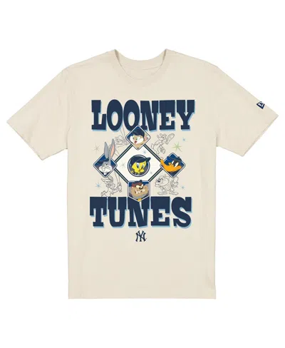 New Era Men's And Women's Cream New York Yankees Looney Tunes T-shirt In Multi