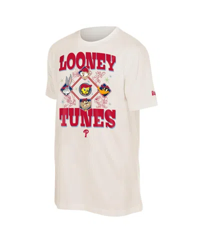 New Era Men's And Women's Cream Philadelphia Phillies Looney Tunes T-shirt In Neutral