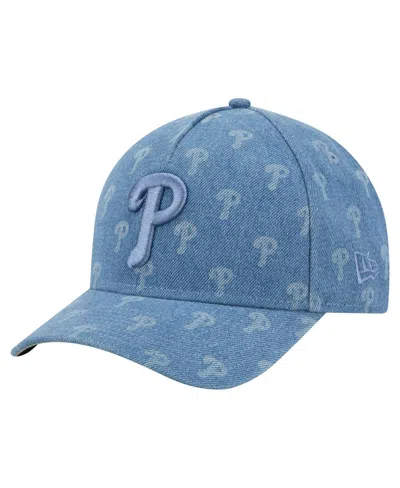 New Era Men's And Women's Denim Philadelphia Phillies A-frame 9forty Adjustable Hat In Blue