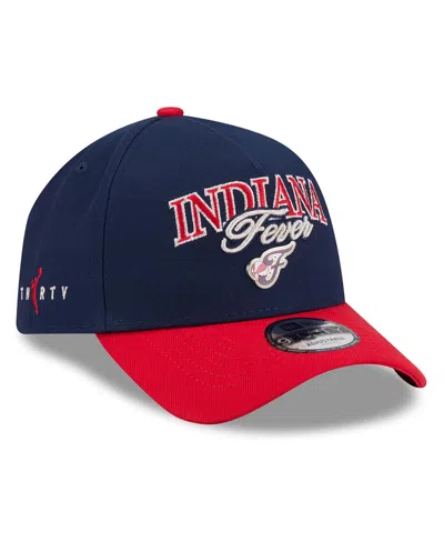 New Era Men's And Women's Navy, Red Indiana Fever Wnba Tip-off 2026 Metal Badge A-frame 9forty Adjustable Ha In Blue