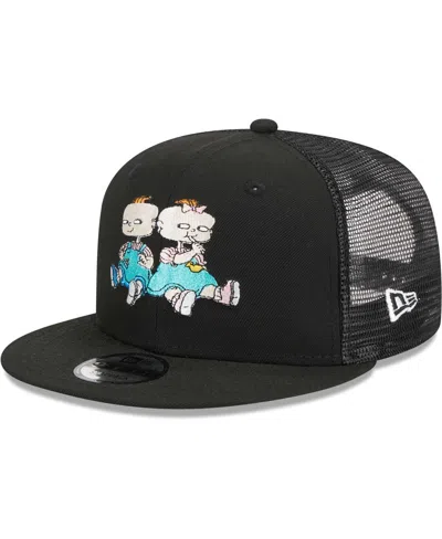 New Era Men's And Women's  Black Rugrats Phil & Lil Trucker 9fifty Snapback Hat