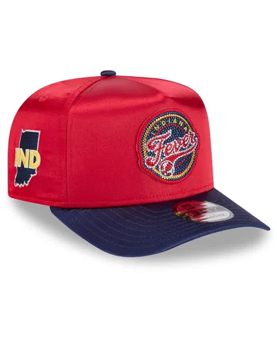 New Era Men's And Women's Red/navy Indiana Fever 2026 Wnba Draft Satin A-frame 9forty Adjustable Hat