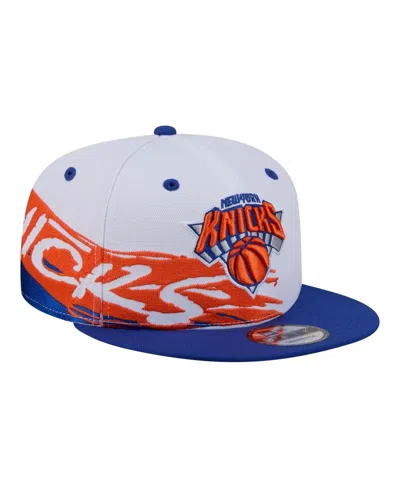 New Era Men's And Women's White/blue New York Knicks Swept 9fifty Snapback Hat In Multi
