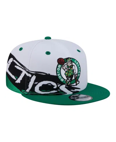 New Era Men's And Women's White/kelly Green Boston Celtics Swept 9fifty Snapback Hat In Multi