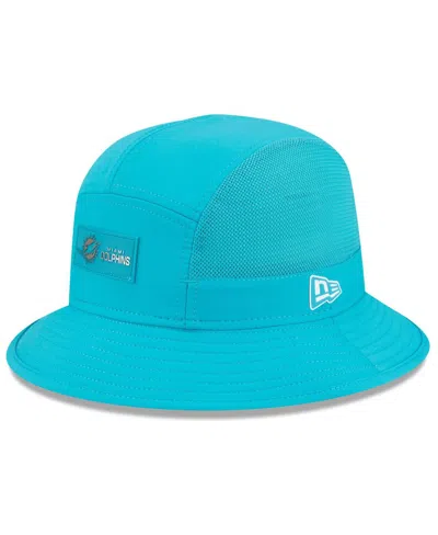 New Era Men's Aqua Miami Dolphins 2025 Sideline Bucket Hat In Blue