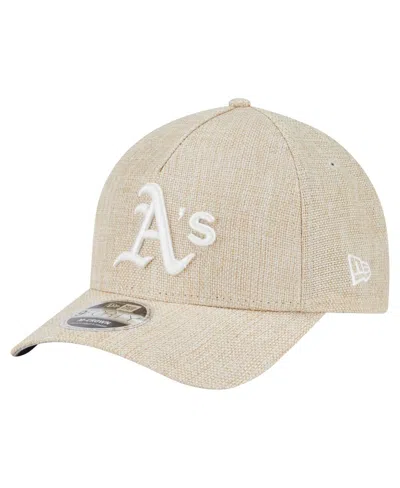 New Era Men's Beige Athletics Cotton Weave M-crown A-frame 9forty Adjustable Hat In Sand