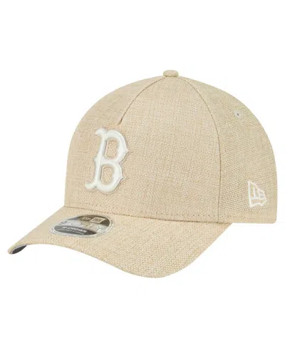 New Era Men's Beige Boston Red Sox Cotton Weave M-crown A-frame 9forty Adjustable Hat In Sand