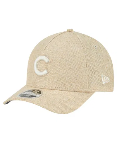 New Era Men's Beige Chicago Cubs Cotton Weave M-crown A-frame 9forty Adjustable Hat In Sand