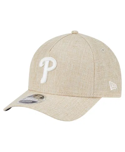 New Era Men's Beige Philadelphia Phillies Cotton Weave M-crown A-frame 9forty Adjustable Hat