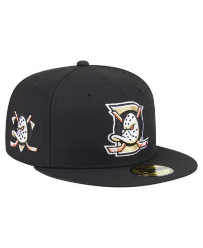New Era Men's Black Anaheim Ducks Deceptor 59fifty Fitted Hat