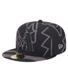 New Era Men's Black Arizona Diamondbacks Logo Fracture 59fifty Fitted Hat In Black,graphite